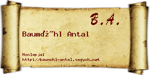 Baumöhl Antal névjegykártya